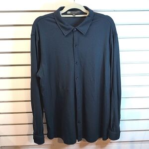 Robert Barakett blue 100% Pima cotton stretch button down shirt XL